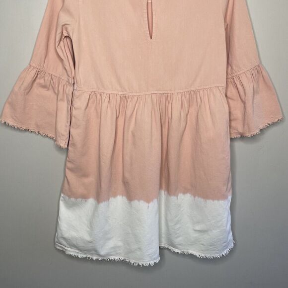 ANTHROPOLOGIE Holding Horses Dress Womens 6 Pink Dip Dye Mini Cotton Pockets - Picture 8 of 11